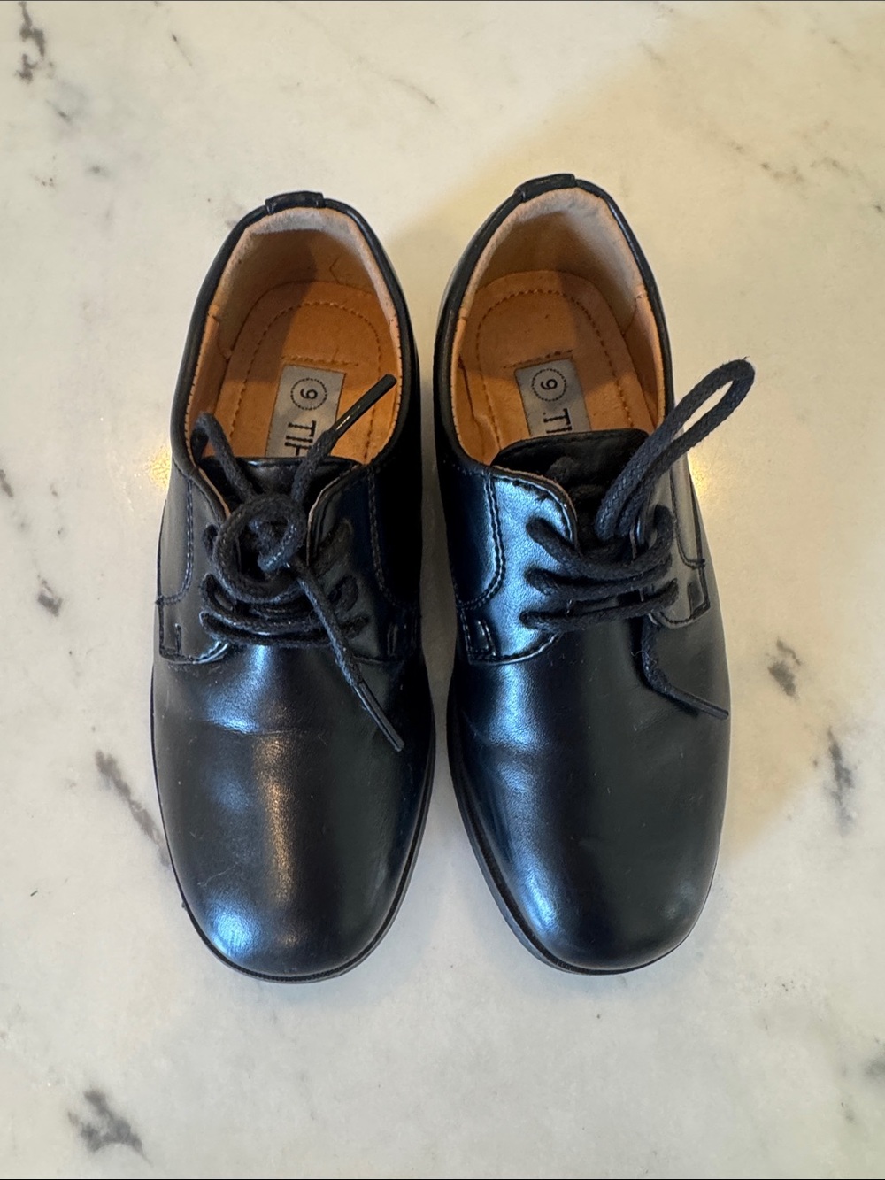 Classic Toddler Boys Black Lace-Up Dress Shoes
